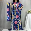 Etniska kläder som säljer Fashion Classic African Clothing Dashiki Robe Silk Fabric Women's 2-Piece Printed Loose Dress MS222 230322