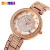 Начатые часы 2023 Skmei Quartz Женщины смотрят моду Phinestone Mosaic Women Womens Водонепроницаемые женские девушки, смотрят на вечеринку свадьбу на вечеринке