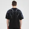 Mężczyzn S t T koszule 2023 Streetwear Dark Lightning T Shirt Hip Hop Men Harajuku Tshirt krótkie rękawowe bawełniane t -koszulki moda czarne topy tee Hiphop 230321