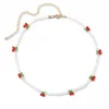 Pendant Necklaces Korean Fashion Kpop Cherry Choker Transparent Beads Fruit Women Necklace For Female Pendant Necklaces Party Jewelry Gift Set Z0321