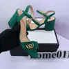 sandali classici con tacco alto moda partito 100 scarpe da ballo da donna in pelle designer sexy tacchi pelle scamosciata signora fibbia della cintura in metallo tacco spesso scarpe da donna di grandi dimensioni