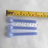 Tube de brûleur à mazout en verre Pyrex de couleur saphir, accessoires pour tuyaux de fumée, plates-formes de bangs à eau, narguilés, outils de barbotage