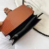 Portemonnees dameskrokodilpatroon tas nieuwe reliëf ketting messenger eenvoudige mode een schouder crossbody onderarm handtas