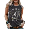 Canottiere da donna Camicie divertenti Rock Skeleton Eagle Top per donne Camicie vintage retrò Roll Music senza maniche Concert Buddy Tops Graphic Tee 230322