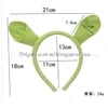 Inne domowe ogród Halloween Moq50pcs Hair Hoop Shrek HairPin Uszy opaska głowa Kołyk