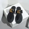 Metal Designers Slides Buckle Slide Sandals 9 Colors Flip Flops For Women Casual Beach Walk Slippers Fashion Tory Low Heel Flat Slipper Shoes 2024 29 2