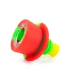 Latest Colorful Silicone Screw Style 14MM 18MM Male Joint Dry Herb Tobacco Spoon Multihole Filter Bowl Oil Rigs Portable Bong Smoking Cigarette Holder DHL