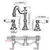 Banyo lavabo muslukları antika kırmızı bakır pirinç güverte monte çift tutamaklar yaygın 3 delik havza musluk mikser su musluklar mRg060