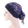 Hair Clips Muslim Flower Turban Long Tail Chemotherapy Cap Irate Hat Elastic Braided