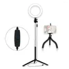 Flash Heads 20cm/8inch LED Ring Light 3500-6500K Temperature 10 Levels Dimmable With Tripods Phone Holder For Video