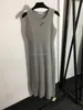 Urban Sexy Dresses Designer Women's Dress Knits Vest With Letter Embroidery Girls Milan Runway High End Brand Tank Top Long Bodycon Sleeveless T Shirt Tee VVFP