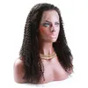 HD Transparente Mongolian Kinky Curly Lace Front Wig Human Human Pré -arrancado para mulheres negras sem glúteis 16 polegadas de profundidade Jerry Curly Wave Lace Frontal Wigs cheios e grossos