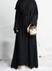 Abbigliamento etnico 2 pezzi abbinati musulmani abito hijab semplice eid abayas per donne dubai aperta abaya abiti interni di tacchino africano abbigliamento 230322