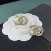 2023 Womens Geometrische Ronde Pearl Stud Charm Oorbellen Luxe Designer Brand Letter Crystal Rhinestone Earring 18K Vergulde Vrouwen Wedding Party Sieraden
