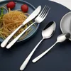 Dinnerware Sets Stainless Steel Portable Cutlery Set Family Travel Camping Dining Knife Salad Fork Dessert Spoon With Case