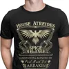 Erkek Tişörtleri Erkekler Sonbahar Üstleri Gömlek Evi Atrreides Arrakis Pamuk Vintage Tshirt Bilim Kurgu Gevşek Kırış Camisa