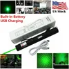 Laser Pointers 200Mile Usb Rechargeable Green Pointer Astronomy 532Nm Grande Lazer Pen 2In1 Star Cap Beam Light Builtin Battery Pet Dhyat