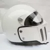 Мотоциклетные шлемы высокая прочность из стекловолокна Классическая ретро -ретро -комбинированное полное лицо Четыре сезона шлем для Har Le Y Hollow Out Ghost