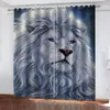 Rideau 3D Imprimer Fenêtre Rideaux Moderne Africain Nature Brun Tigre Lion Animal Rideaux Pour Chambre Salon Décor À La Maison Cortinas