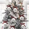 Decorazione per feste Ciondoli a sfera di Natale bianchi Squisiti riutilizzabili Palline decorative da giardino Ciondoli Regali natalizi appesi per l'anno