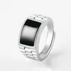 Кластерные кольца S925 Серебряное натуральное нефритовое изумрудное седло кольцо кольца Jadeite Регулируемые для мужчин женские подарки