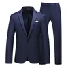 Men's Suits Blazers Plus Size 6XL-M Fashion Men Suits With Pants Formal Groom Wedding Slim Fit Tuxedo Dress Jackets Pants Homme 2 Pieces Set 230322