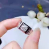 Cluster Rings Sparkling Noissanite Ring For Men Real 925 Silver 1 Gem Birthday Gift Shiny Better Than Diamond Strong Power