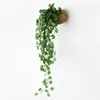 Decorative Flowers 90cm Artificial Green Plants Hanging Ivy Leaves Radish Seaweed Grape Fake Vine For Home Garden Wall Party Decoration