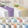 Table Runner 10pcs Sheer Organza Table Runner Wedding Party Supply Favours Home Chrismas Luxury Dining Table Decoration 30cm X 275cm 230322
