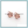 Clip-On Screw Back Lyx designerörhängen Fourleaf Clover Cleef Dammode 18K guld örhängen Smycken Drop Delivery Dhpbm