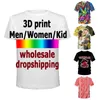 Men S Tracksuits 3D Printed Custom T Shirts Summer Plus Size Tee Shirt Design för droppe och Wholesale Unisex Tops Big Tall Men Shirts 230322