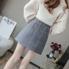 Skirts Plaid Skirt Shorts Women Winter Wool Pleated Skirt Korean Fashion Irregular A Line High Waisted Jupe Package Hip Skirts 230322