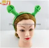 Diğer Ev Bahçesi Cadılar Bayramı Moq50pcs Saç Hoop Shrek saç tokası kulakları kafa bandı kafa daire parti kostüm öğesi Masquerade malzemeleri