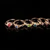 Fedi nuziali QianBei all'ingrosso 50 pezzi / set femminile di cristallo dorato anelli da donna gioielli da sposa di fidanzamento 230726