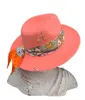 Basker Rose Bright Diamond Accessories Hand Sydd fedora hatt oregelbunden färg justerbar unisex filt jazz