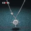 Pendant Necklaces COSYA Real Moissanite Diamond Hexagram Pendant Necklace For Women 100 925 Sterling Silver Sun Flower Party Fine Jewelry Gifts Z0321