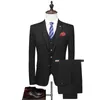 Abiti da uomo Blazer Abiti da uomo Boutique Completi Abiti da sposo da sposa Abiti da cerimonia tinta unita Business 3 P Set Giacche Pantaloni Gilet Taglia S-5XL 230322