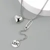 Sterling Love English Tag Necklace Female Ins Sweater Chain Exaggerated Tank Chain New Tide