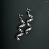 Ryggar örhängen enkel geometrisk spiralvåg böjd klipp icke genomborrade öronbuffrar för kvinnor metallsmycken Kolczyki femme