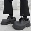 Kleidschuhe Männer Big Toe Schnürstiefel Schwarzes Leder Gummi Sportliche Plattform Erhöhter niedriger Absatz Injektion Street Style Plus Size Loafer 230321