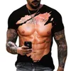 T-shirt das mulheres 2023 Europa e América Moda Camisetas Homens Mulheres 3D Animal Imprimir Sexy Muscle Camisas Verão Hip Hop Engraçado Tops