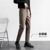 Pantalons pour hommes 2023 Automne Hiver Laine Robe d'affaires Hommes Streetwear Casual Long Pantalon droit Formel Costume Social Pantalon Mâle L13