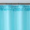 Zasłony prysznicowe Ruffled Blue Nowoczesna poliestrowa wodoodporna tkanina Solidna dekoracje wiejska zasłona prysznicowa 230322