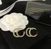 Mode 18K GOUD GOLD TASSEL Designer Letters Stud Long Earring Crystal Geometric Luxury Brand Women Rhinestone Pearl Wedding Party Joodlry Accessoires