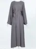 Vêtements ethniques Automne Femmes Élégantes Robe Musulmane Abaya Kaftans Casual Maroc Robes Femme Dubaï Turquie Islam Robe Longue Robe Femme Vestidos 230322