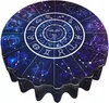 Table Cloth Zodiac Wheel Star Sign Round Tablecloth 60 Inch Washable Polyester Water Resistant Spill Proof Cover Decor