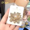 Pendant Elegant Lady Luxury Zircon Pearl Three dimensional Lotus Brooch Temperament Suit Dress Accessories Daily Wear Party Corsage Gift