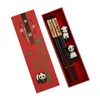 Chopsticks Natural Wooden Handmade Chinese Cutlery Tableware Set Panda Pattern Gift Dinnerware Environmental Protection Reusable