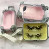 10 -stcs persoonaliseerde mini -koffer wimperverpakking met logo aangepast 25 mm flase wimpers doos Volledige strip 3D Lashes Case Container