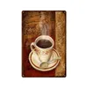 Rétro café métal étain signes Plaque métallique décoration murale Plaque cuisine Bar café rétro métal signes Art peinture cadeau 30X20 cm W03